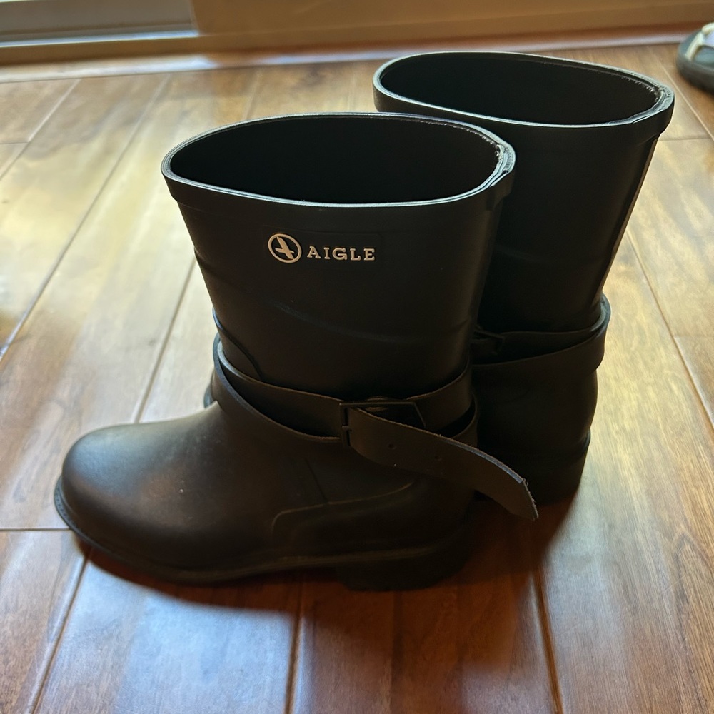 Aigle Black Rain Boots